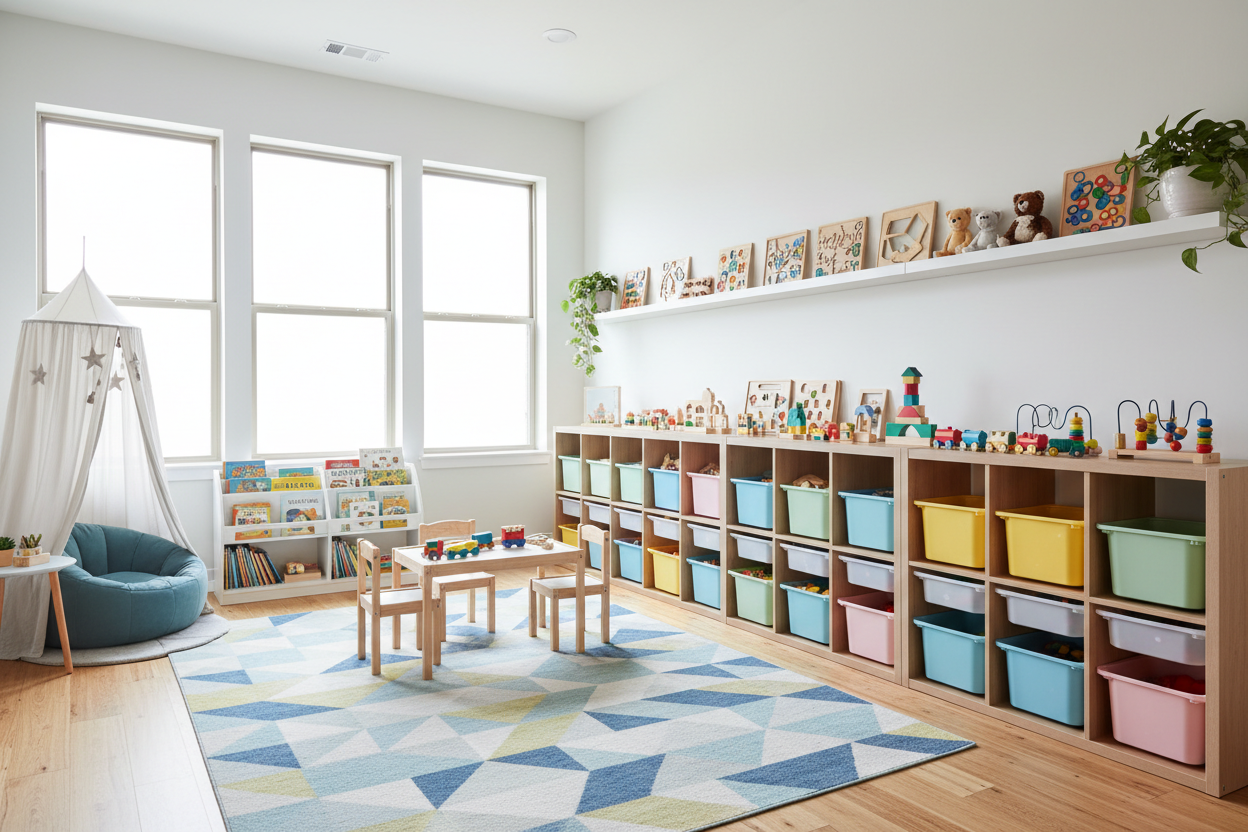 Kaip organizuoti žaidimų kambarį: praktiški patarimai tėvams