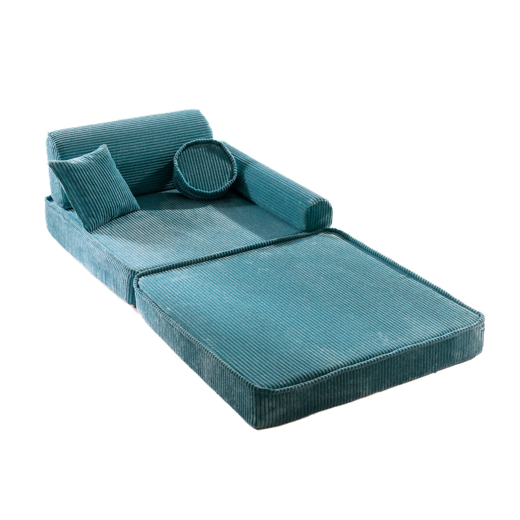 Didelė modulinė sofa vaikams „Premium Corduroy“, turkio spalvos