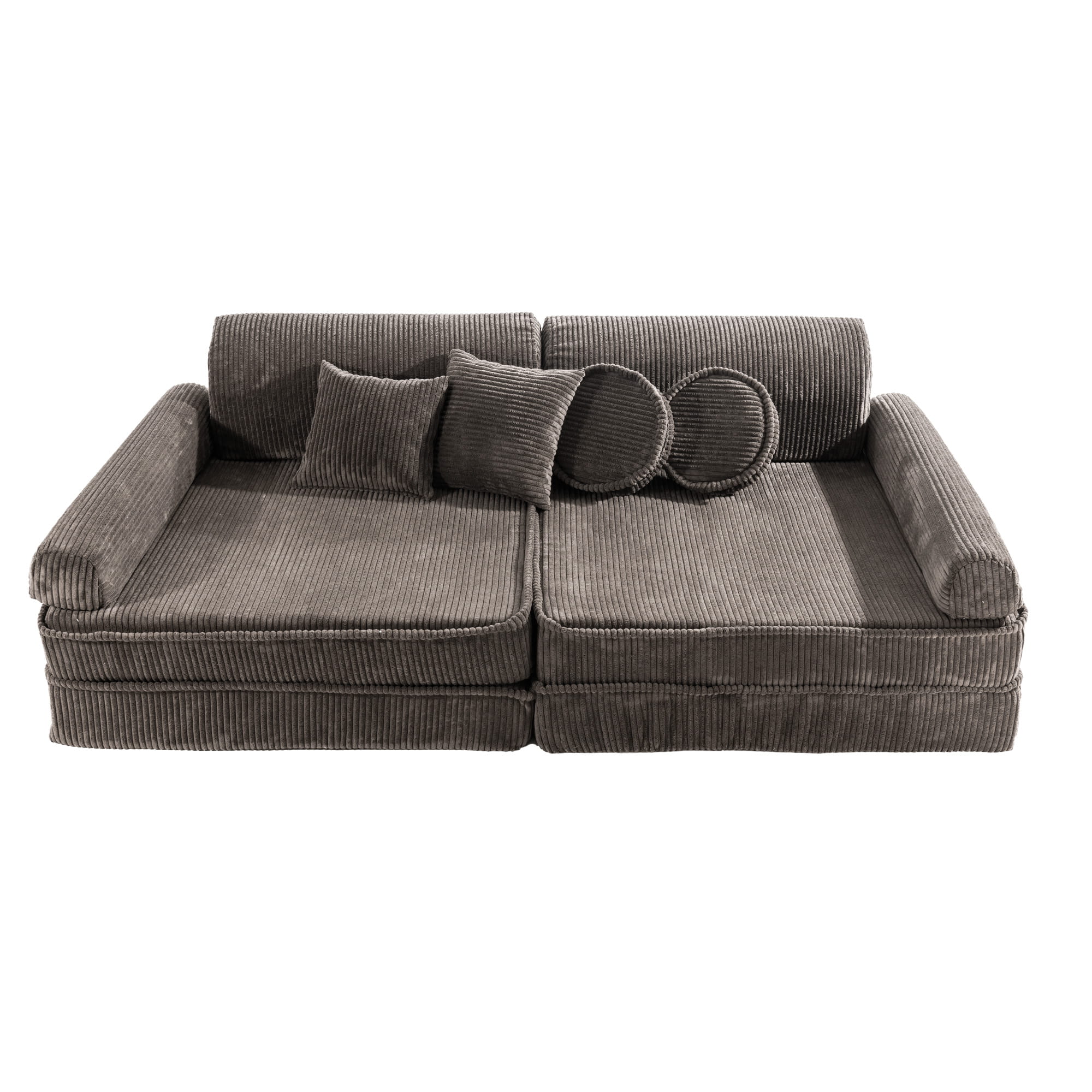 Didelė modulinė sofa vaikams „Premium Corduroy“, ruda