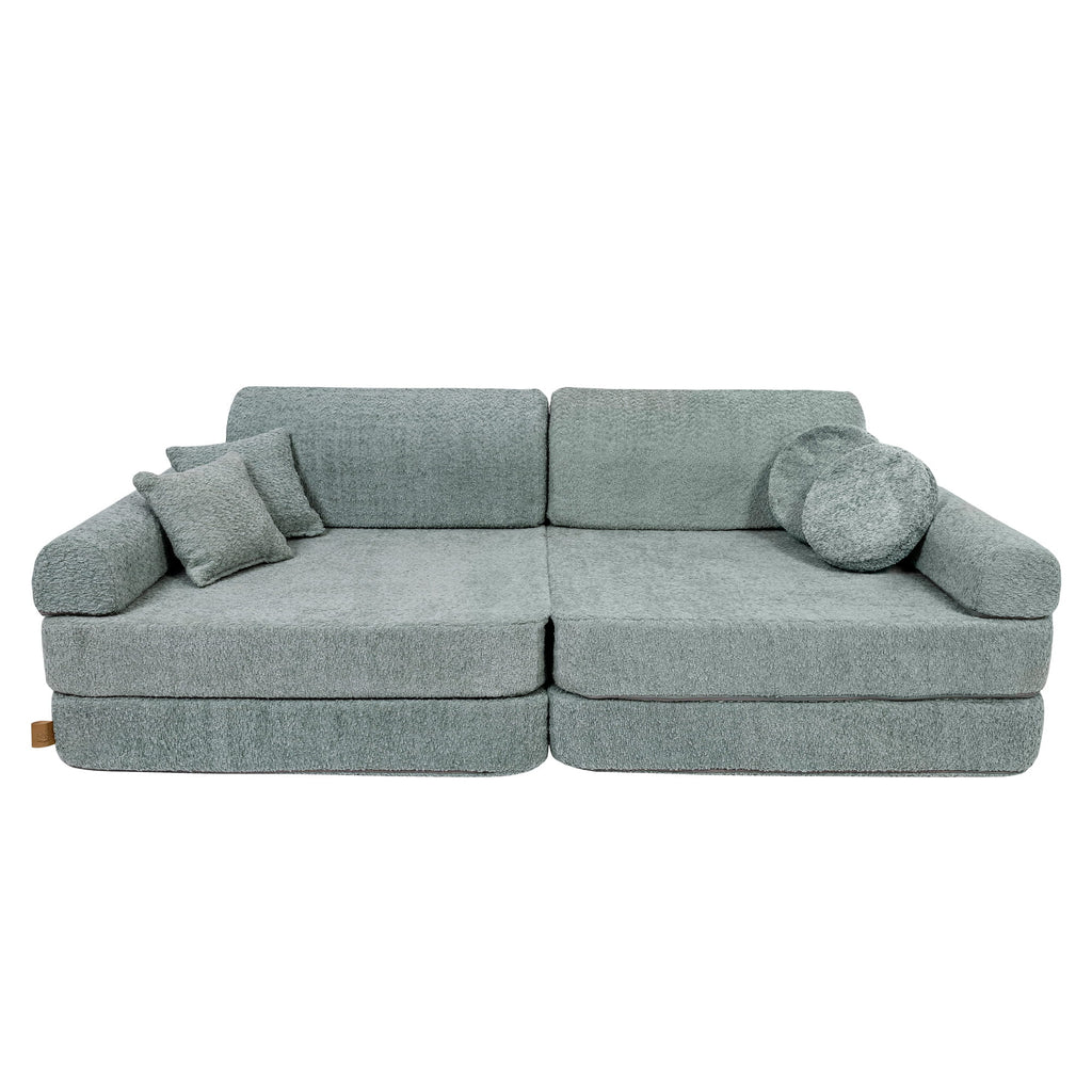 Didelė modulinė sofa vaikams „Premium Boucle“, gaivios mėtų spalvos
