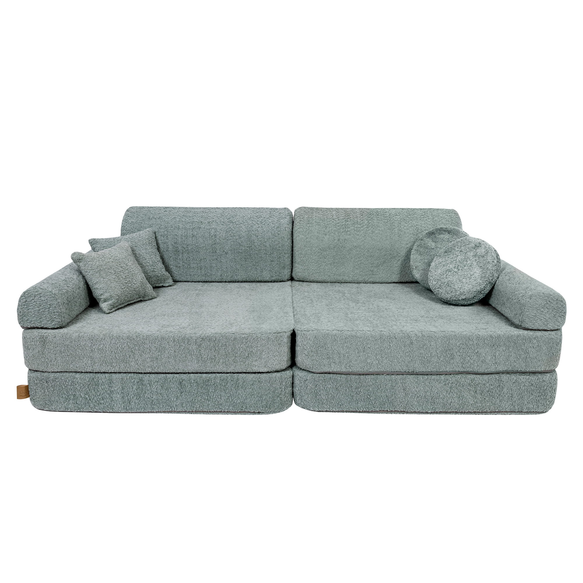 Didelė modulinė sofa vaikams „Premium Boucle“, gaivios mėtų spalvos