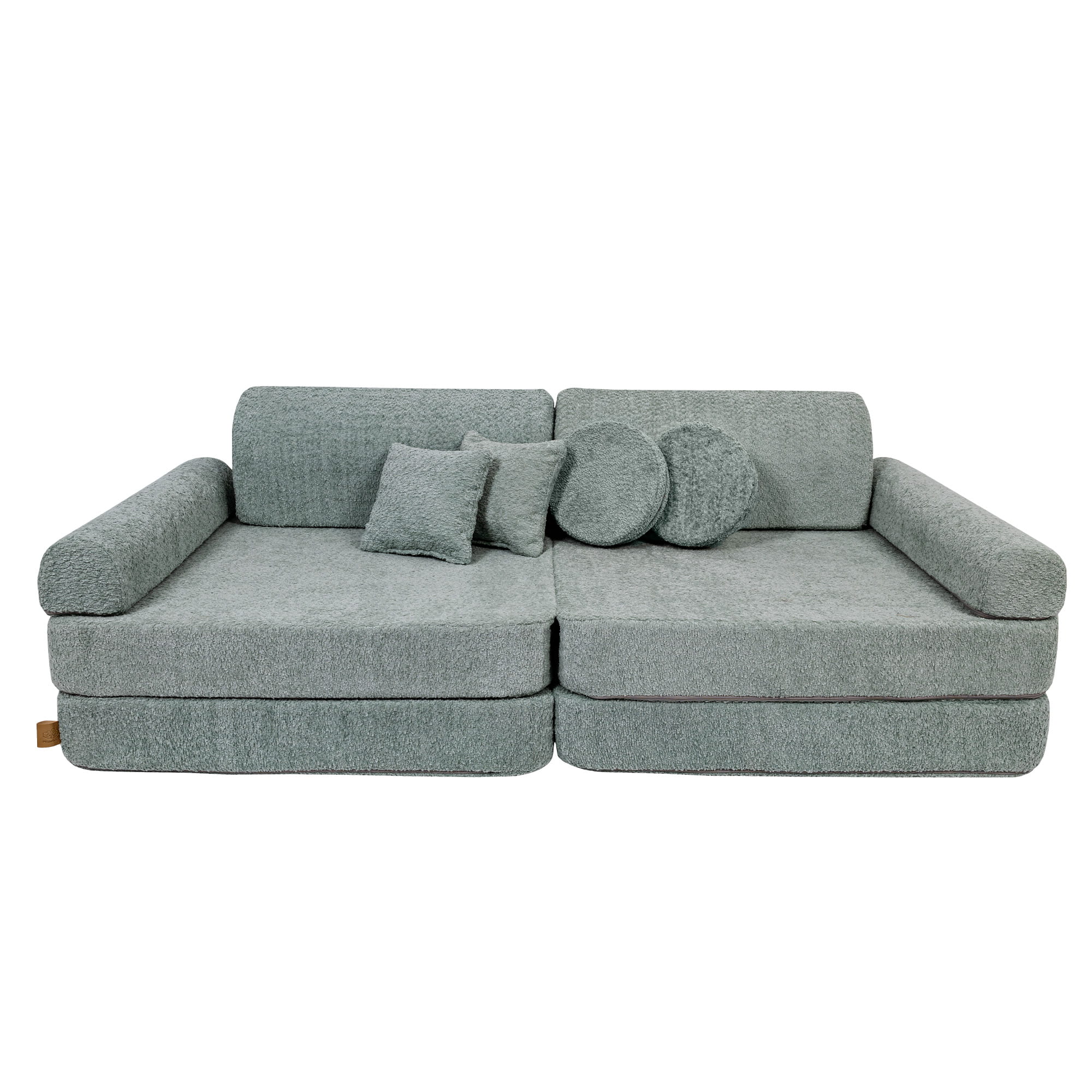 Didelė modulinė sofa vaikams „Premium Boucle“, gaivios mėtų spalvos