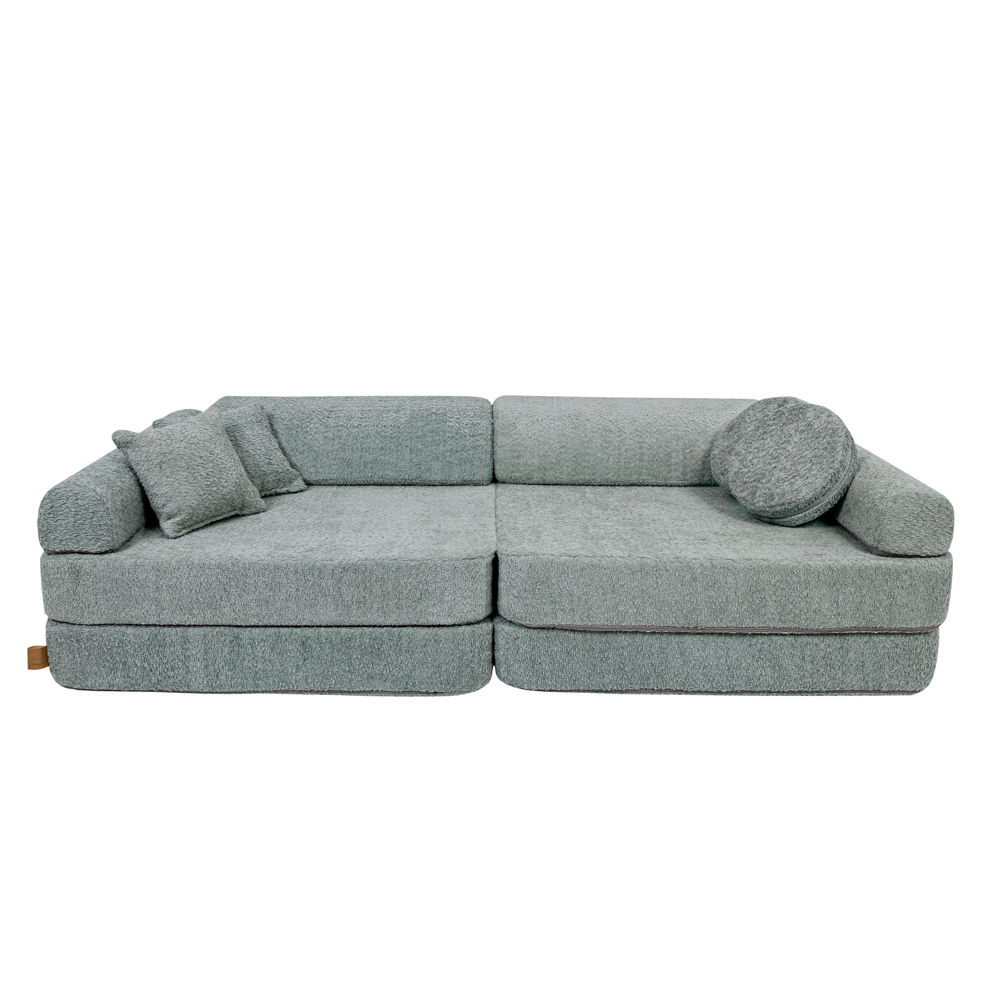 Didelė modulinė sofa vaikams „Premium Boucle“, gaivios mėtų spalvos