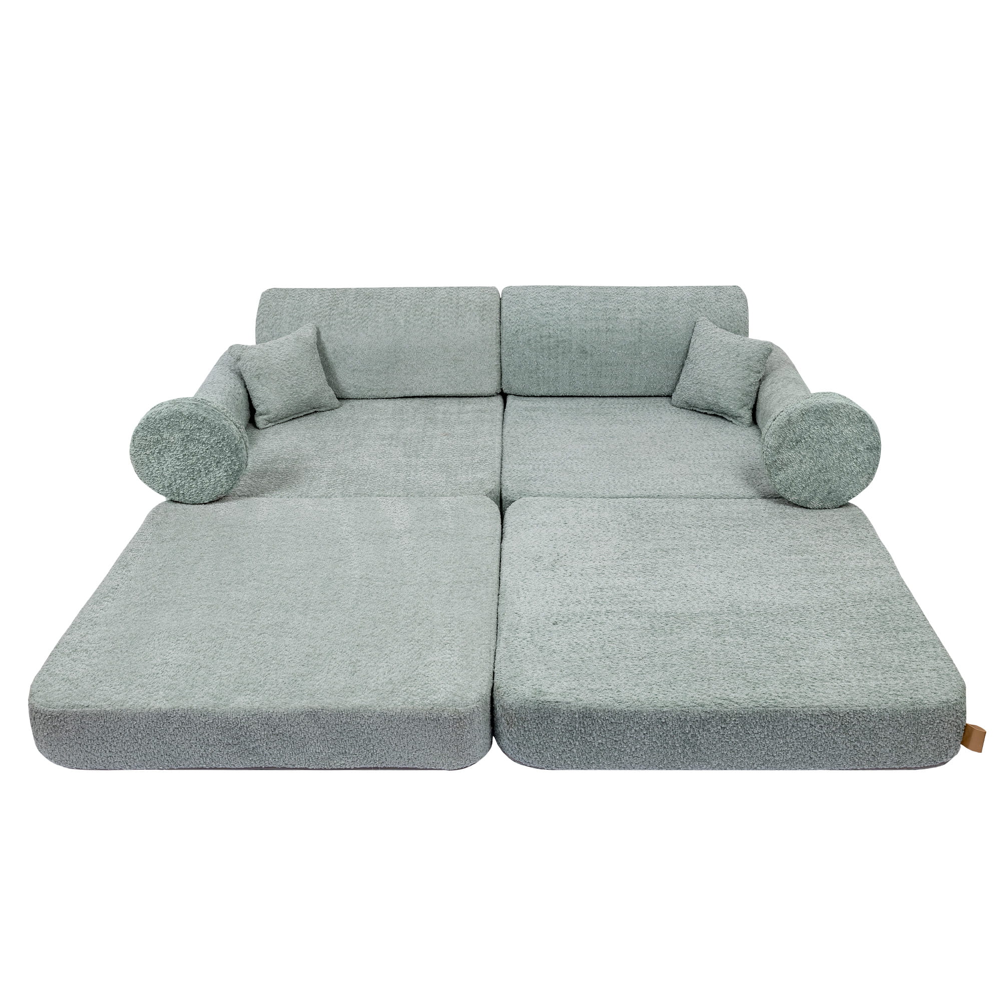Didelė modulinė sofa vaikams „Premium Boucle“, gaivios mėtų spalvos
