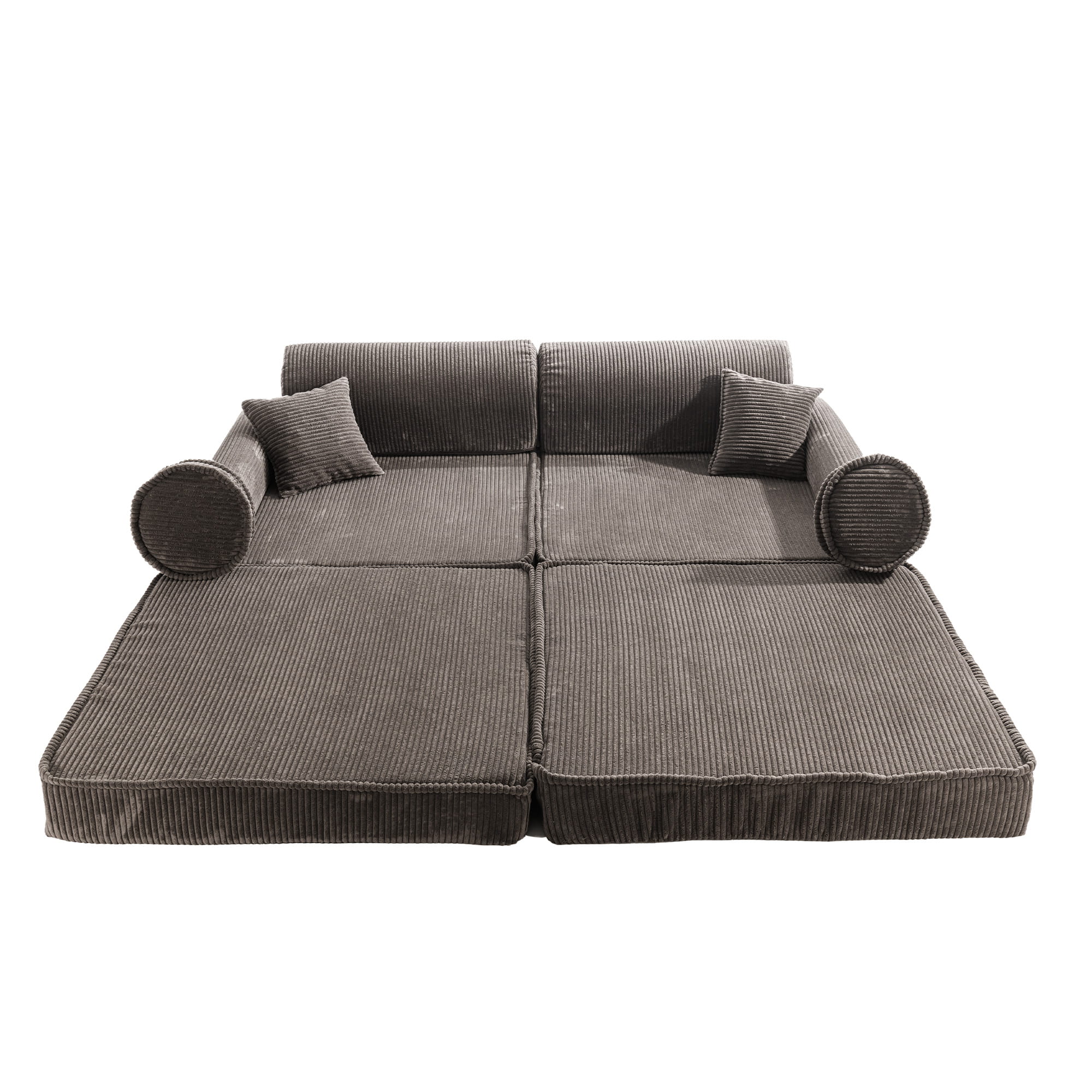 Didelė modulinė sofa vaikams „Premium Corduroy“, ruda