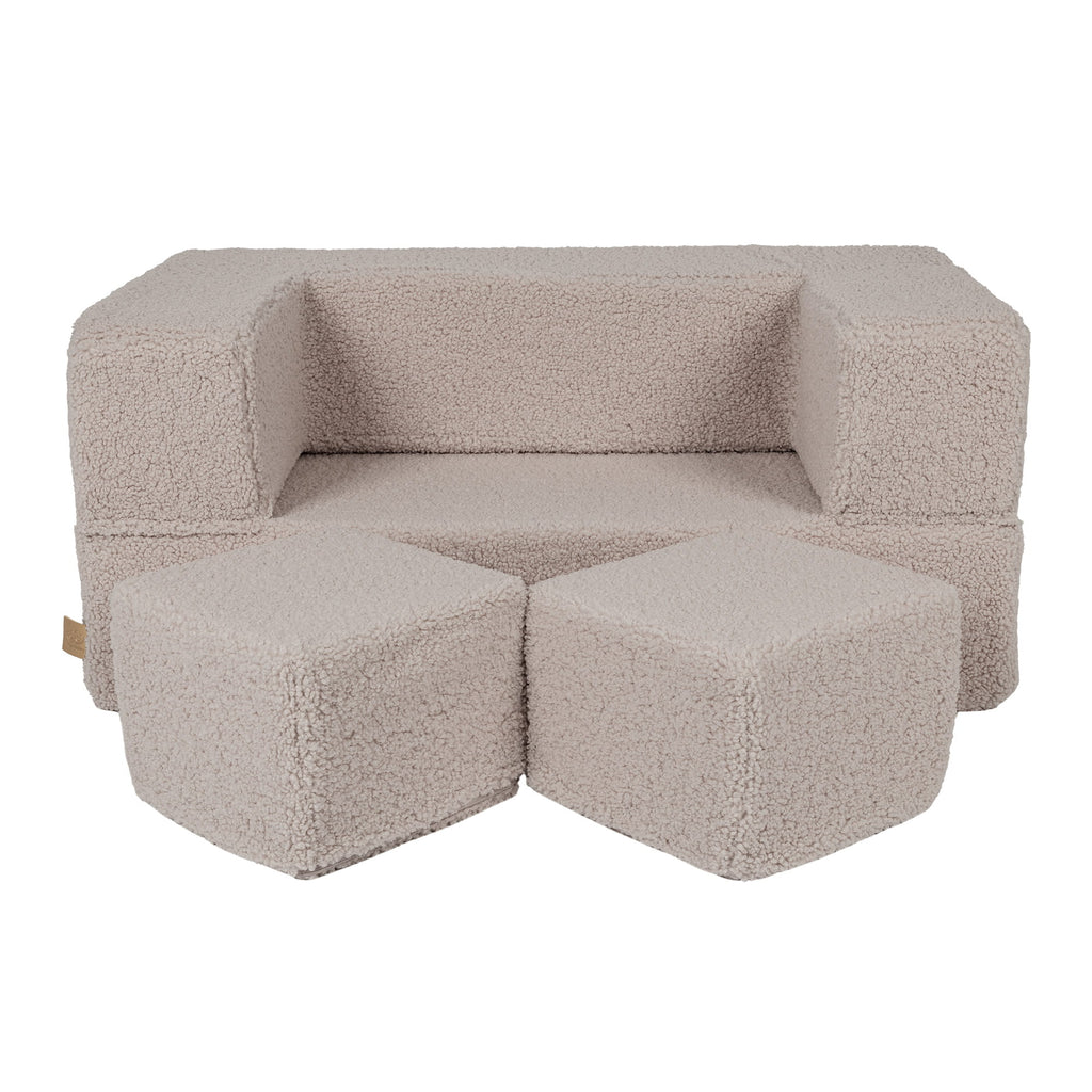 Kubo formos sofa, šviesiai pilka