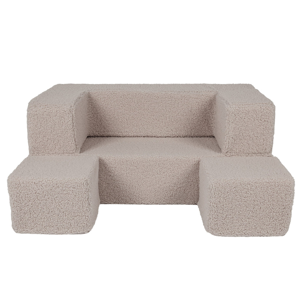 Kubo formos sofa, šviesiai pilka