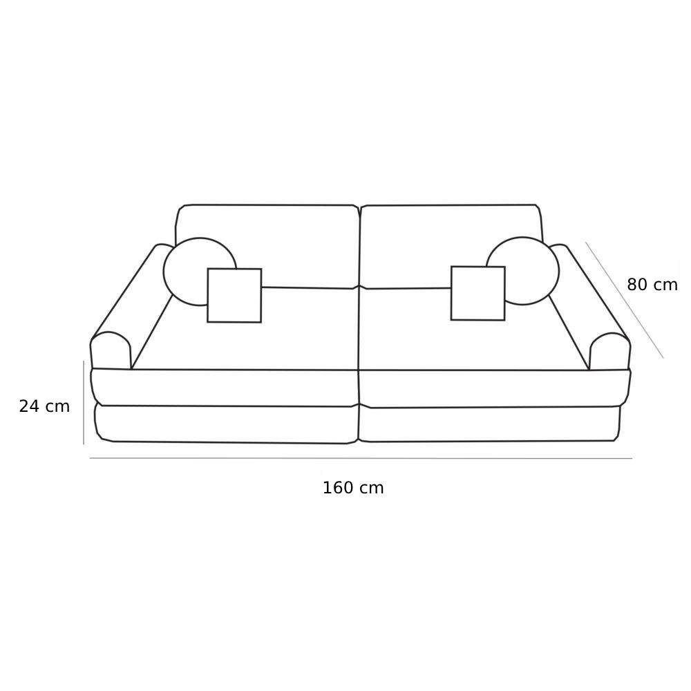 Didelė modulinė sofa vaikams „Premium Bearly“, šviesiai pilka