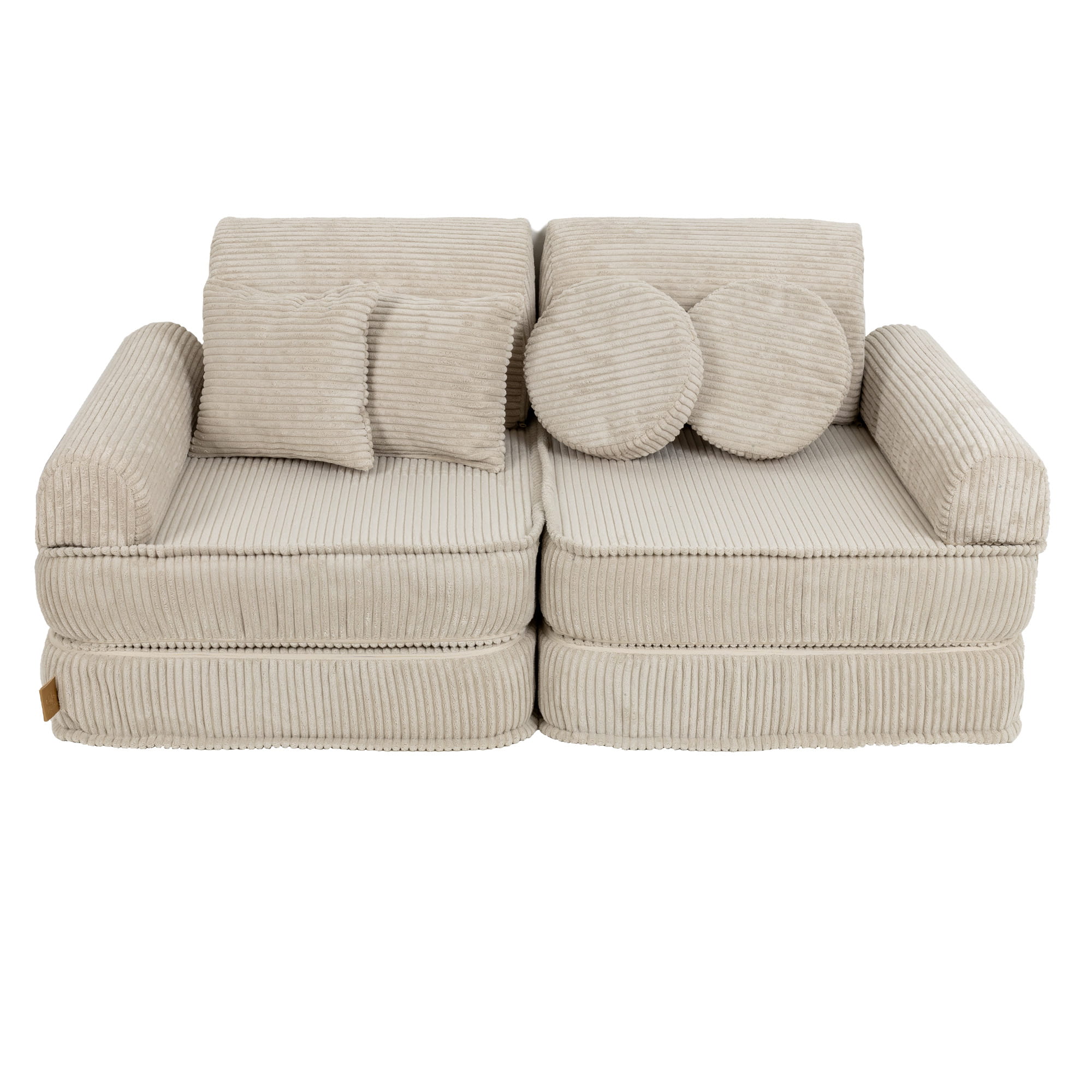 Vidutinė modulinė sofa vaikams, estetinio dizaino, ekru spalvos