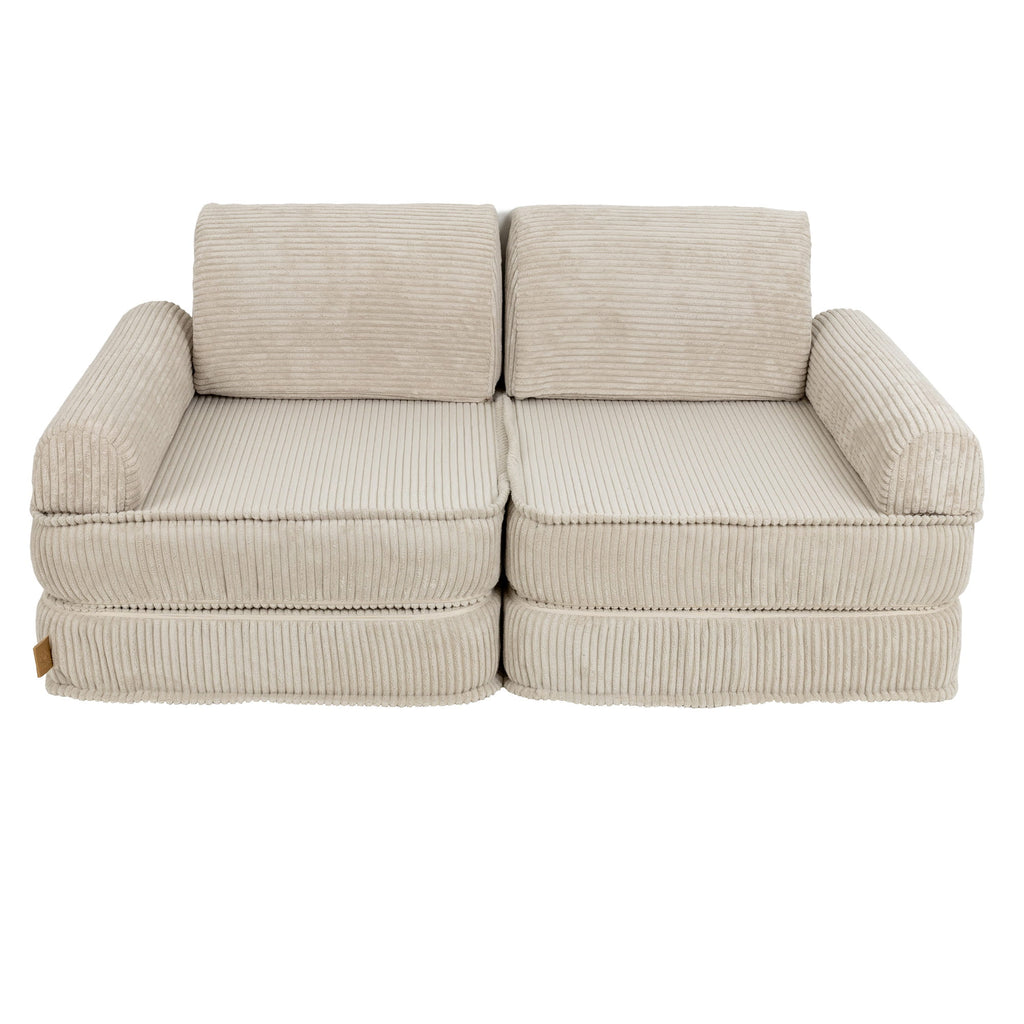Vidutinė modulinė sofa vaikams, estetinio dizaino, ekru spalvos