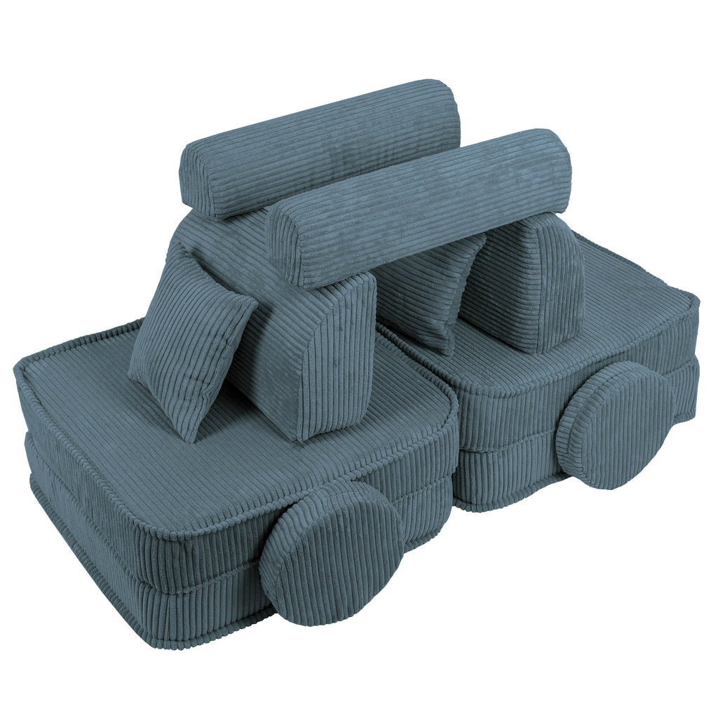 Vidutinė modulinė sofa vaikams, estetinio dizaino, turkio spalvos