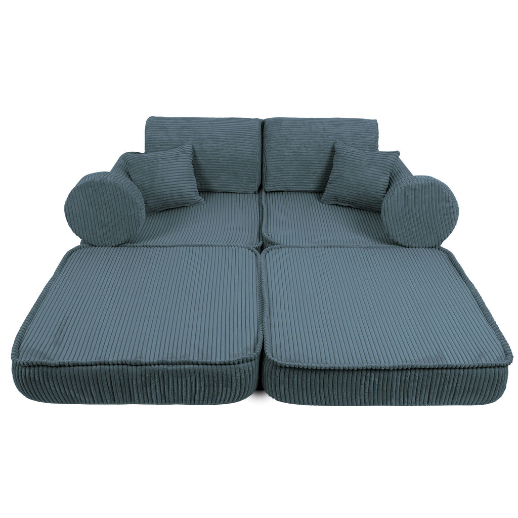 Vidutinė modulinė sofa vaikams, estetinio dizaino, turkio spalvos