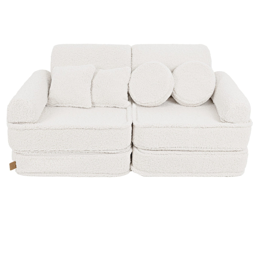 Vidutinė modulinė sofa vaikams, kreminė