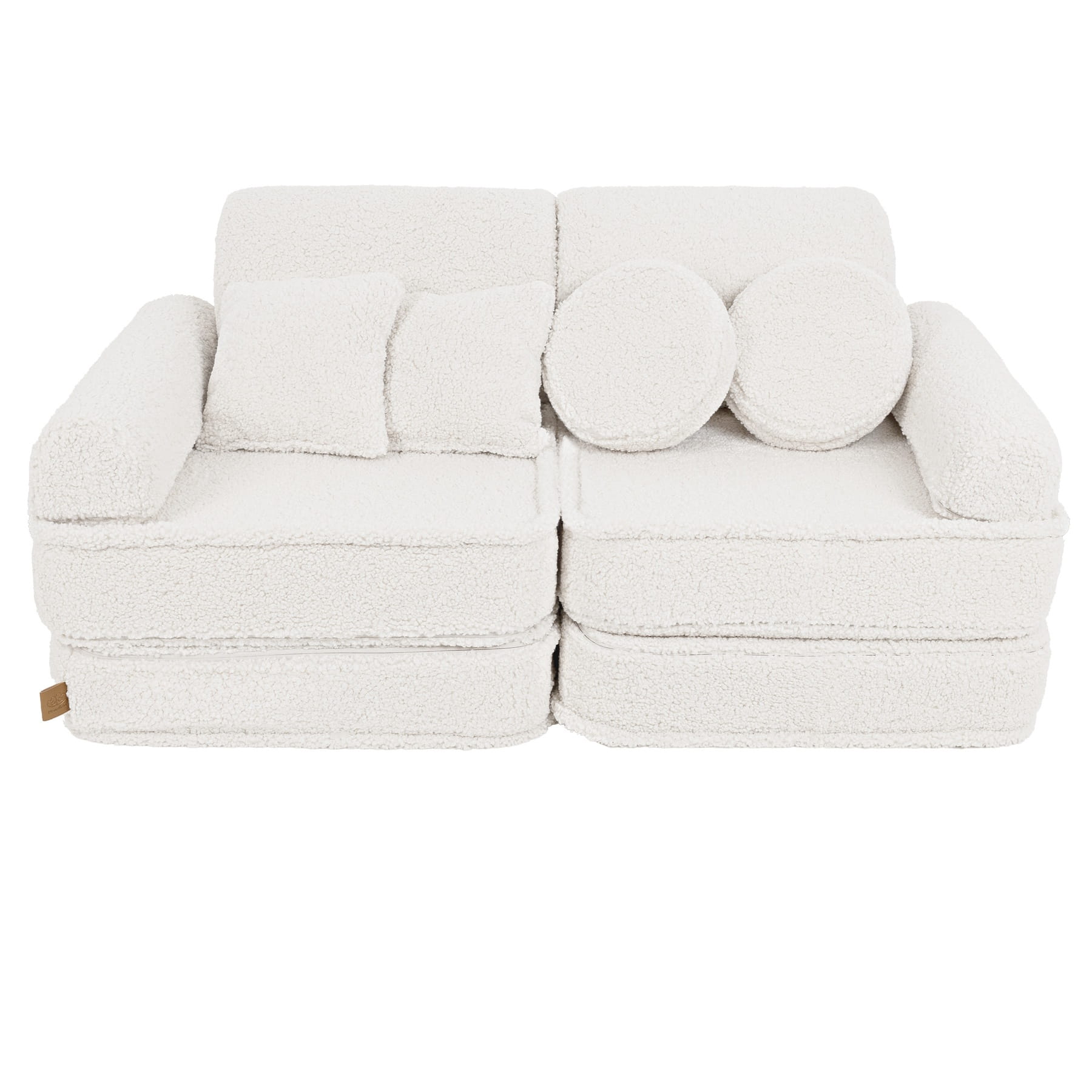 Vidutinė modulinė sofa vaikams, kreminė