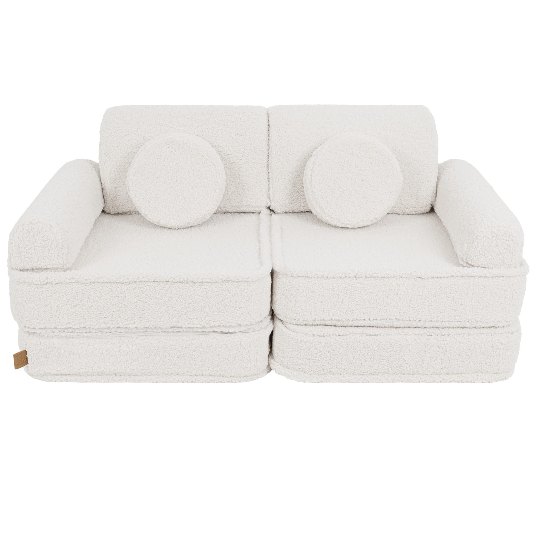 Vidutinė modulinė sofa vaikams, kreminė