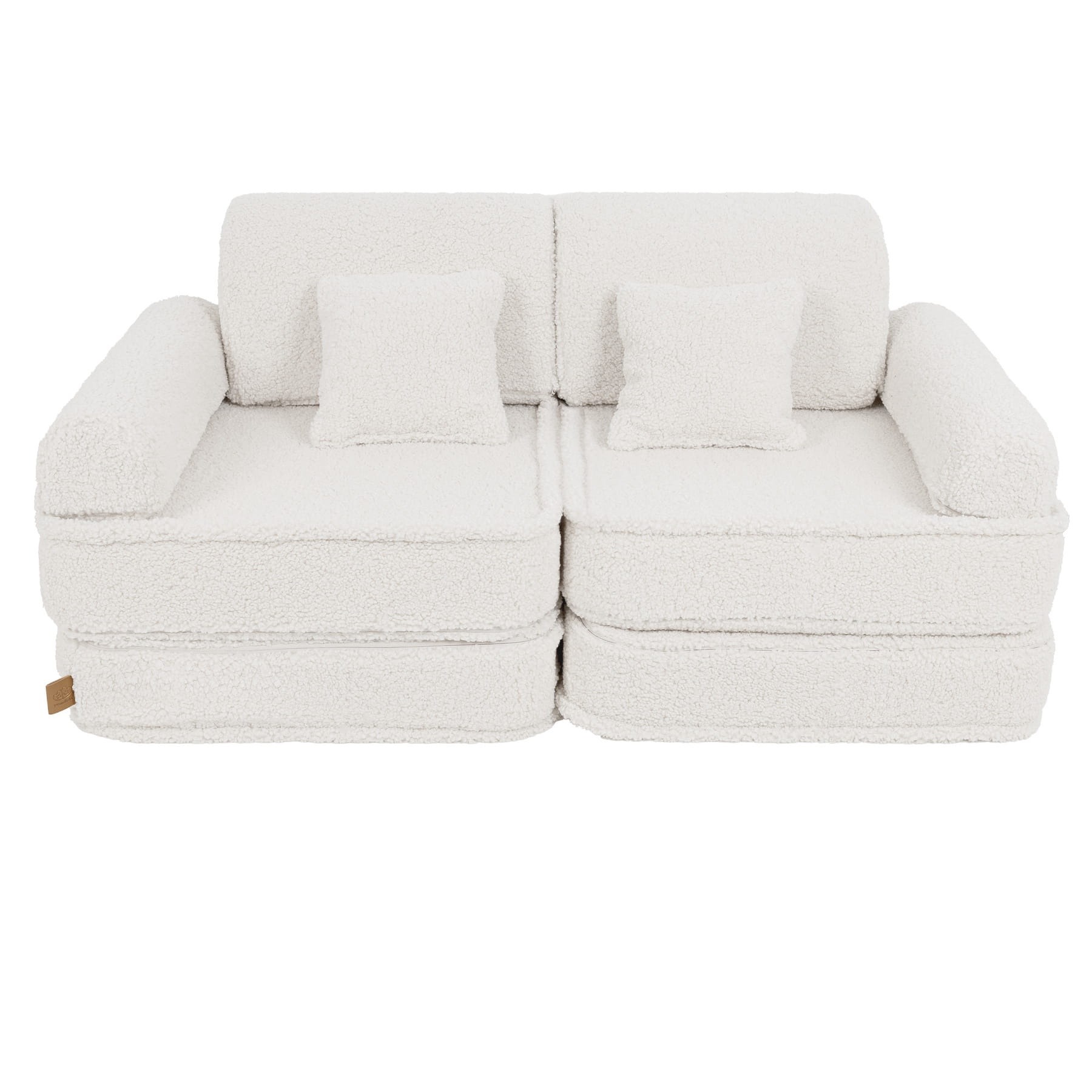 Vidutinė modulinė sofa vaikams, kreminė