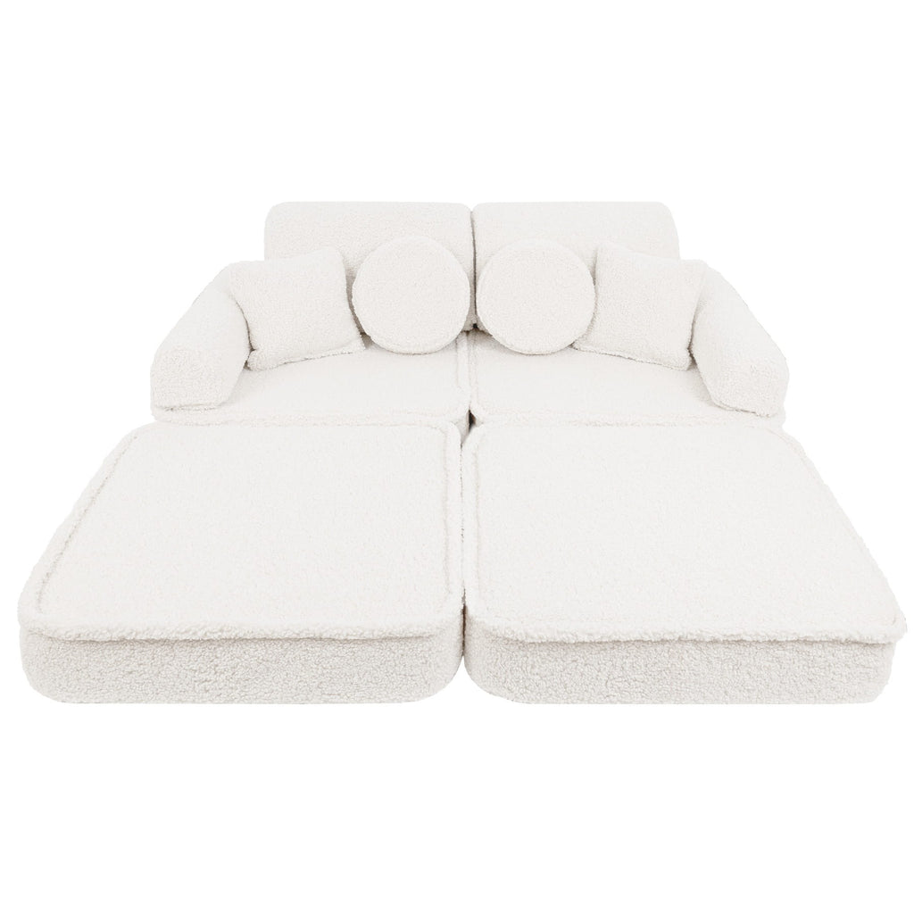 Vidutinė modulinė sofa vaikams, kreminė