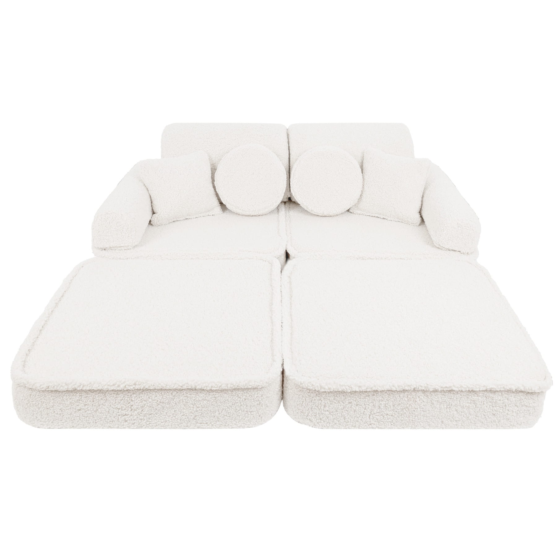Vidutinė modulinė sofa vaikams, kreminė