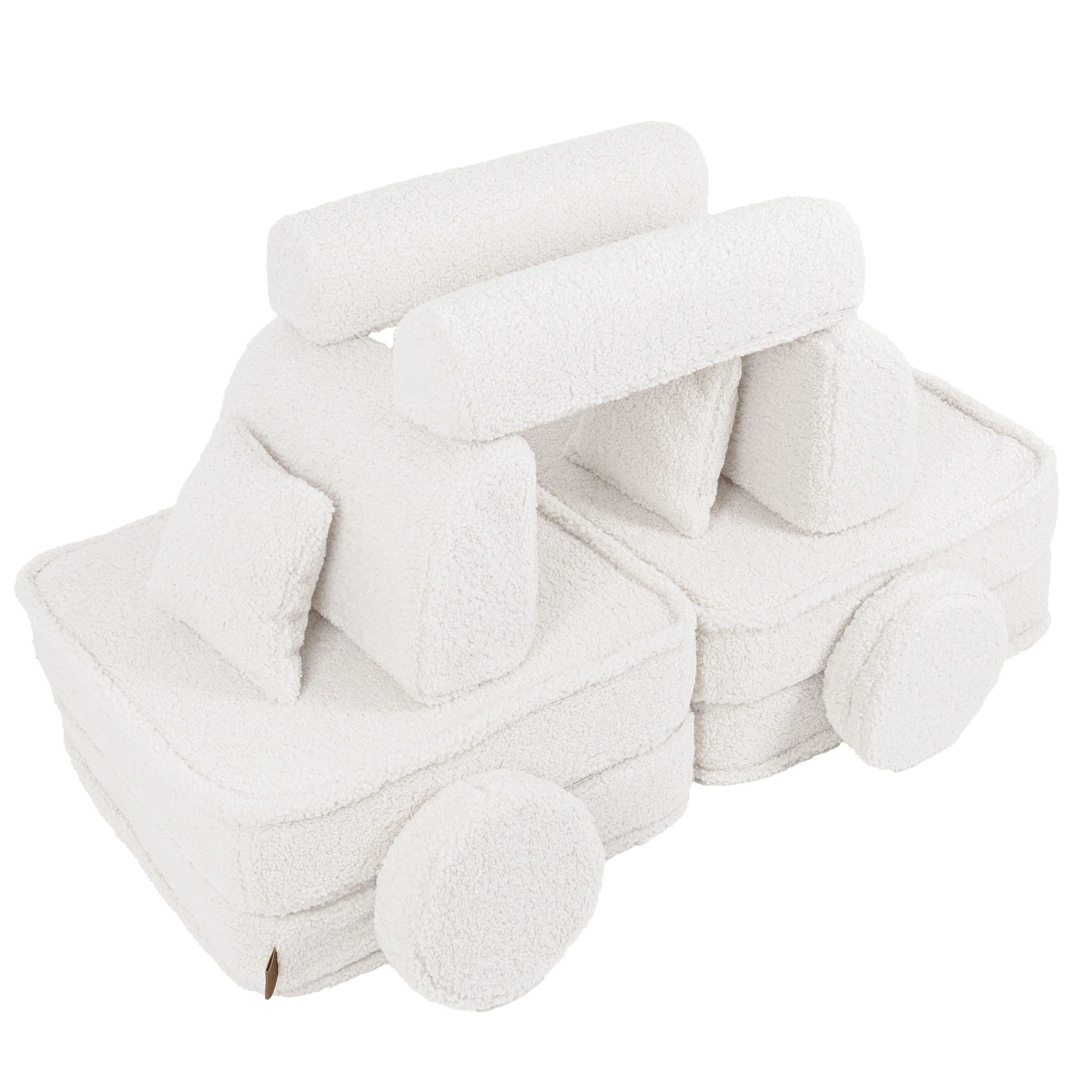 Vidutinė modulinė sofa vaikams, kreminė