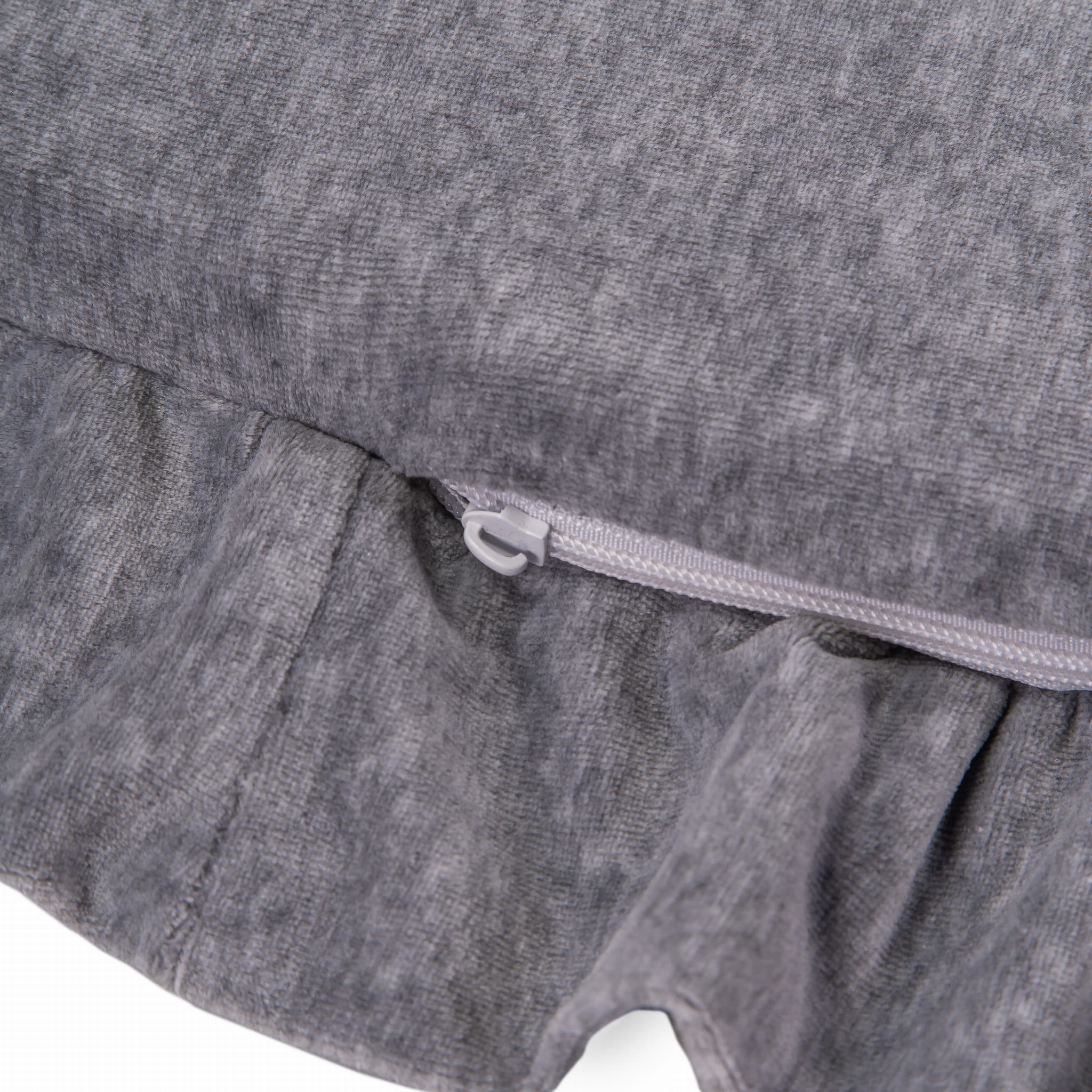 Apvalus žaidimų kilimėlis su raukiniais, pilkas aksominis