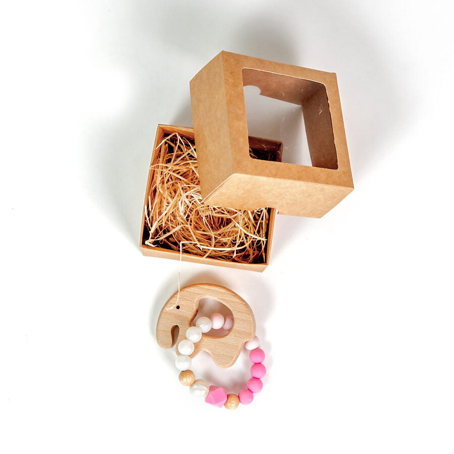 Silikoninis kramtukas-apyrankė kūdikiams, šviesiai rožinis