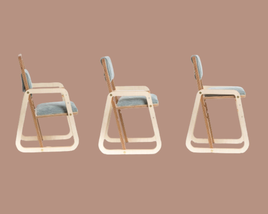 Adjustable Children Montessori Table and Chair Set Julle - Mint Green