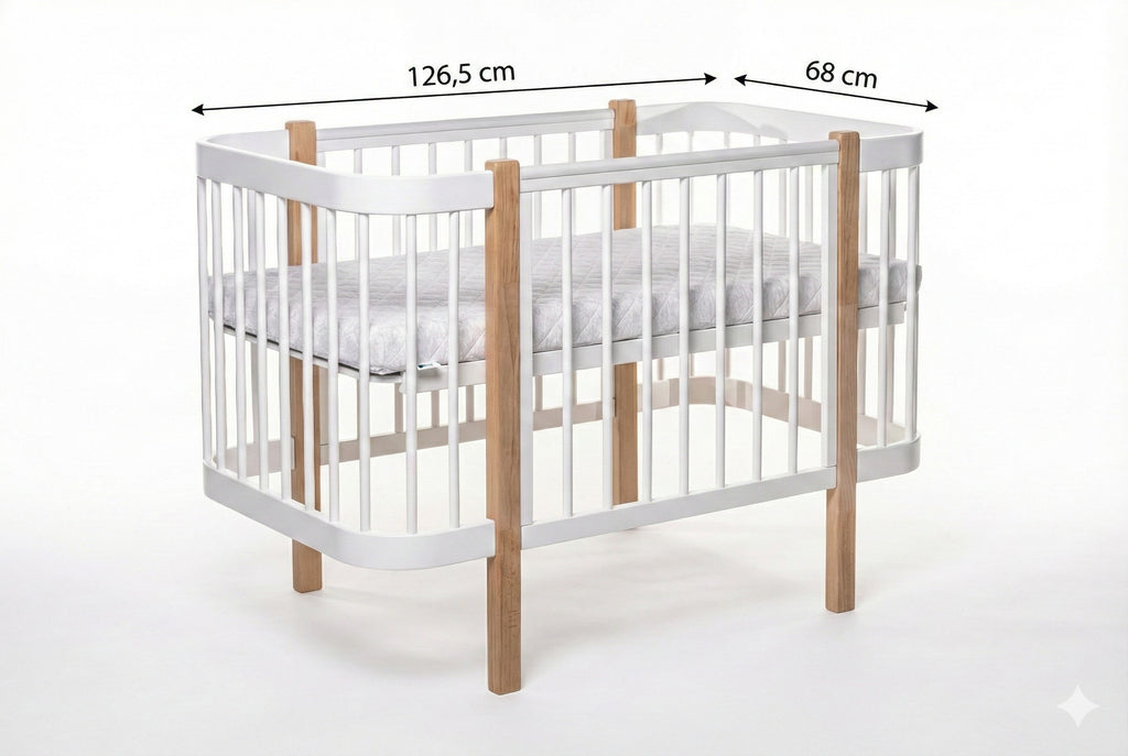 Baby Crib ELIN - Natural/White
