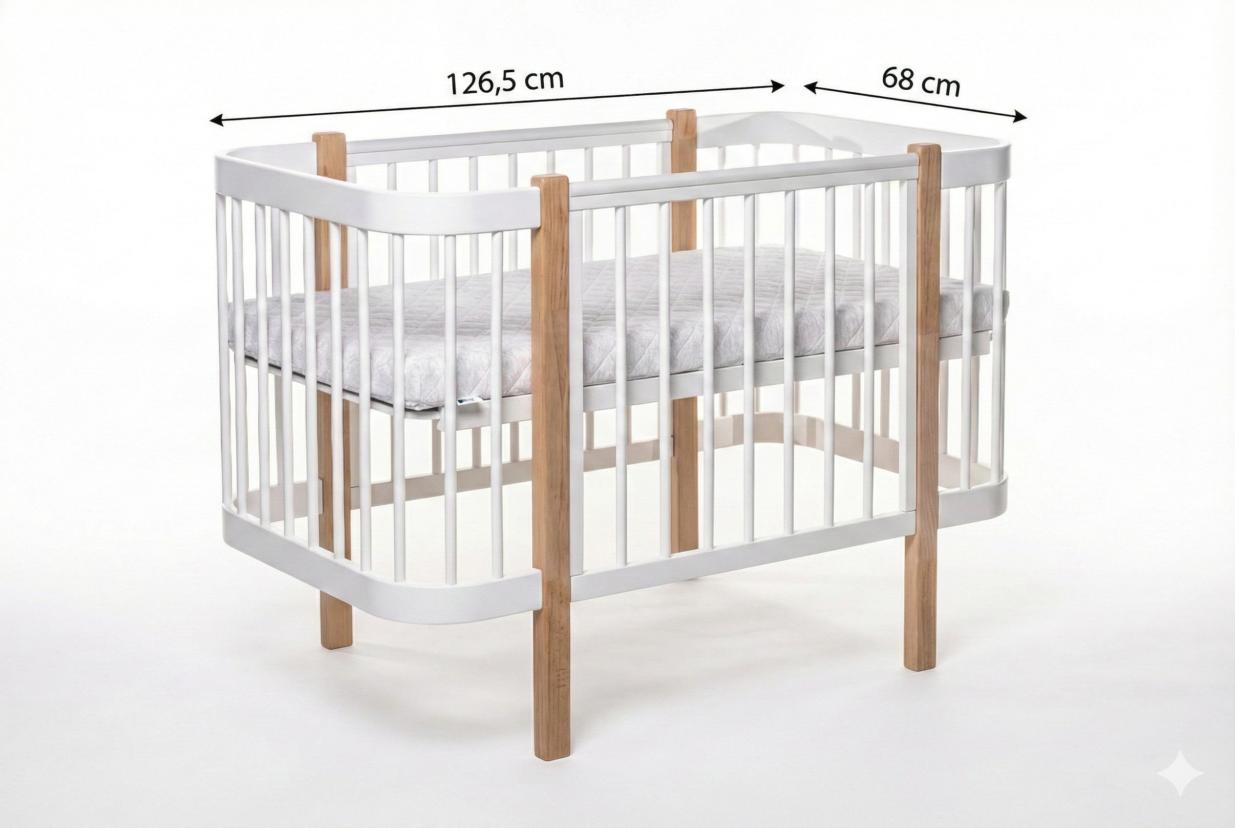 Baby Crib ELIN - Natural/White