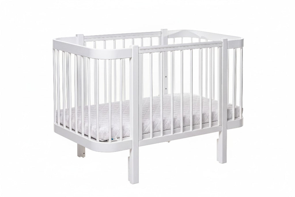 Baby Crib ELIN with Mattress - White
