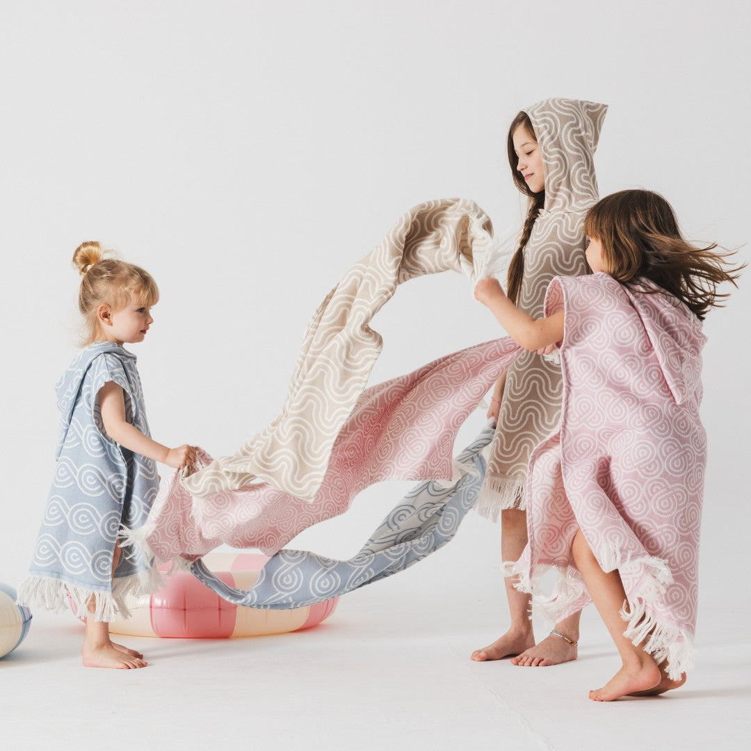 Bamboo Kids Bath Poncho - Rose
