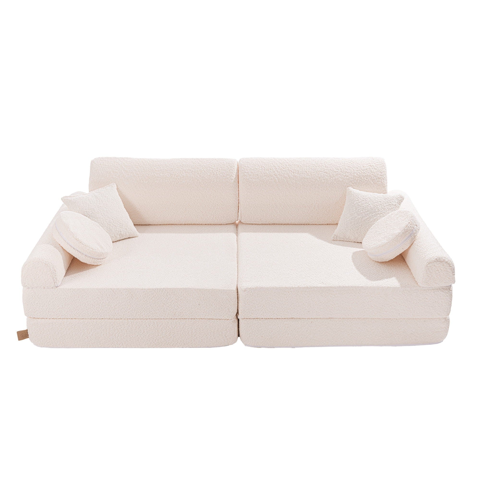 Didelė modulinė sofa vaikams „Premium Boucle“, balta