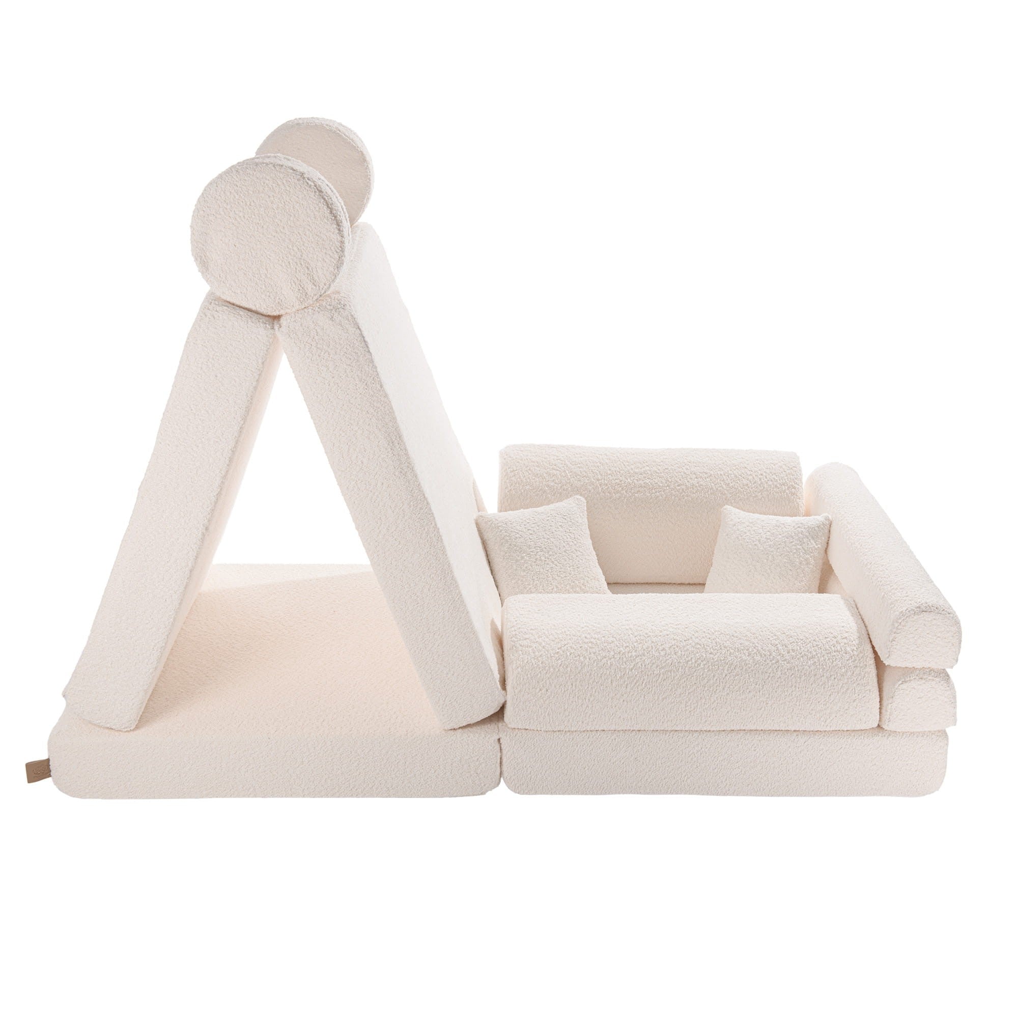 Didelė modulinė sofa vaikams „Premium Boucle“, balta