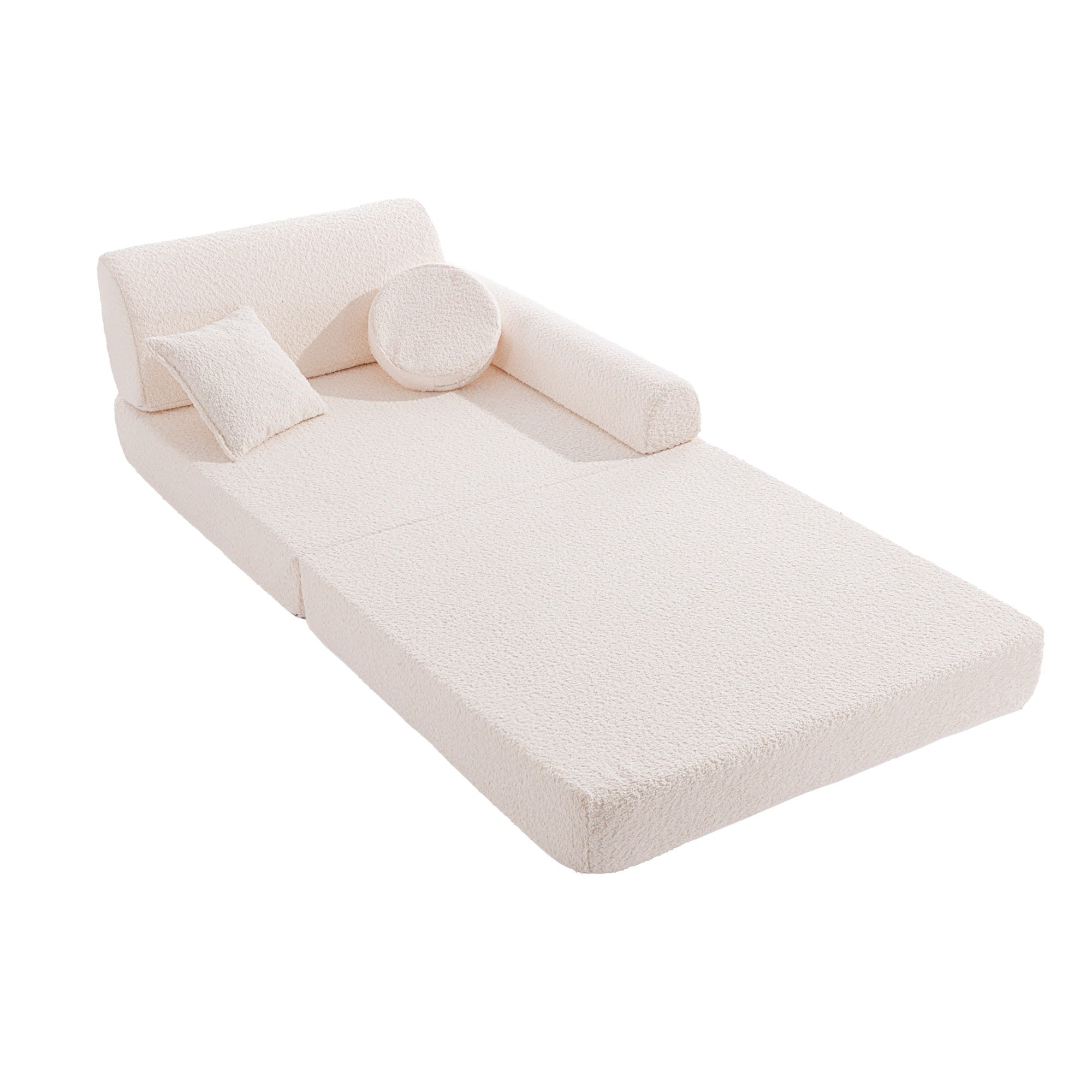 Didelė modulinė sofa vaikams „Premium Boucle“, balta
