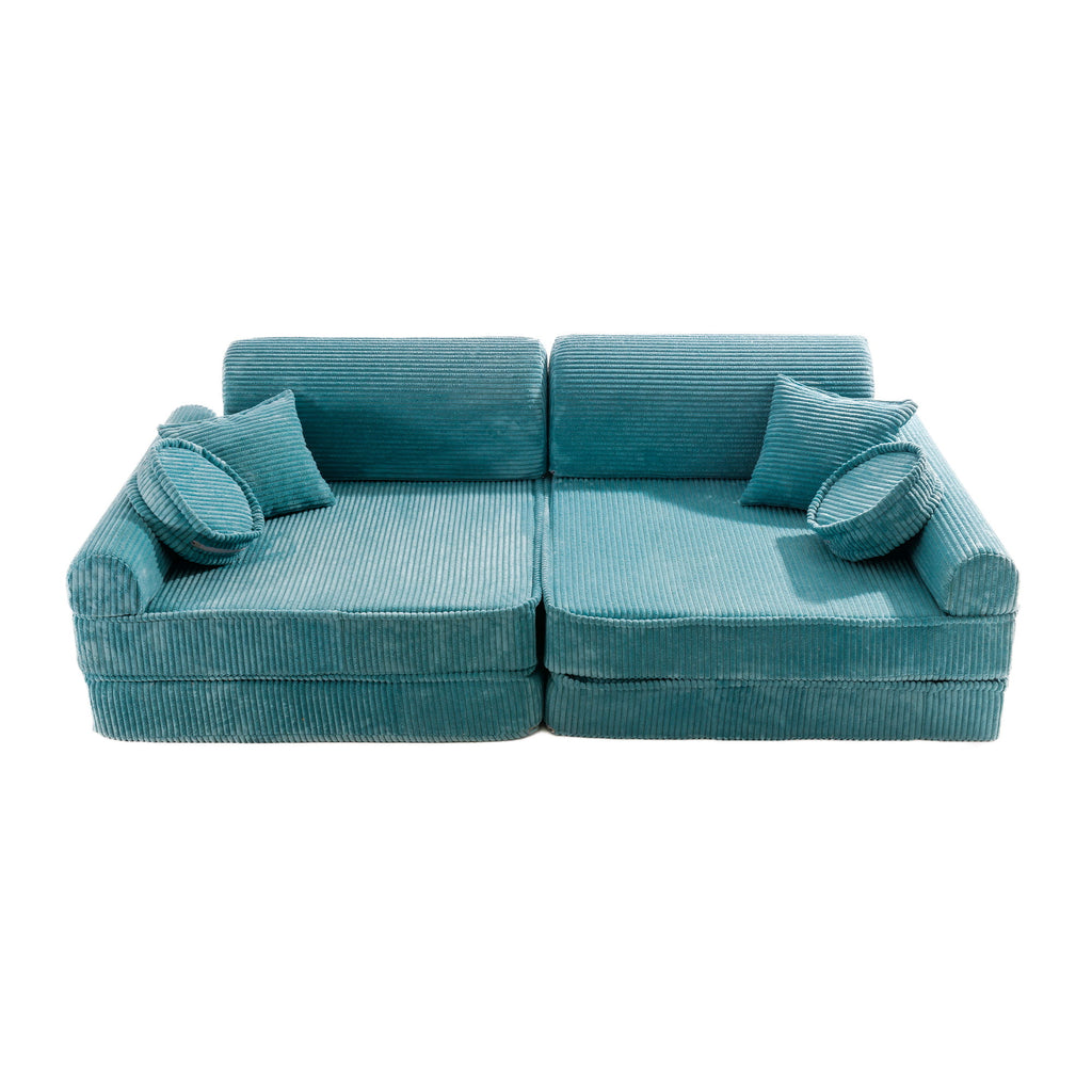 Didelė modulinė sofa vaikams „Premium Corduroy“, turkio spalvos