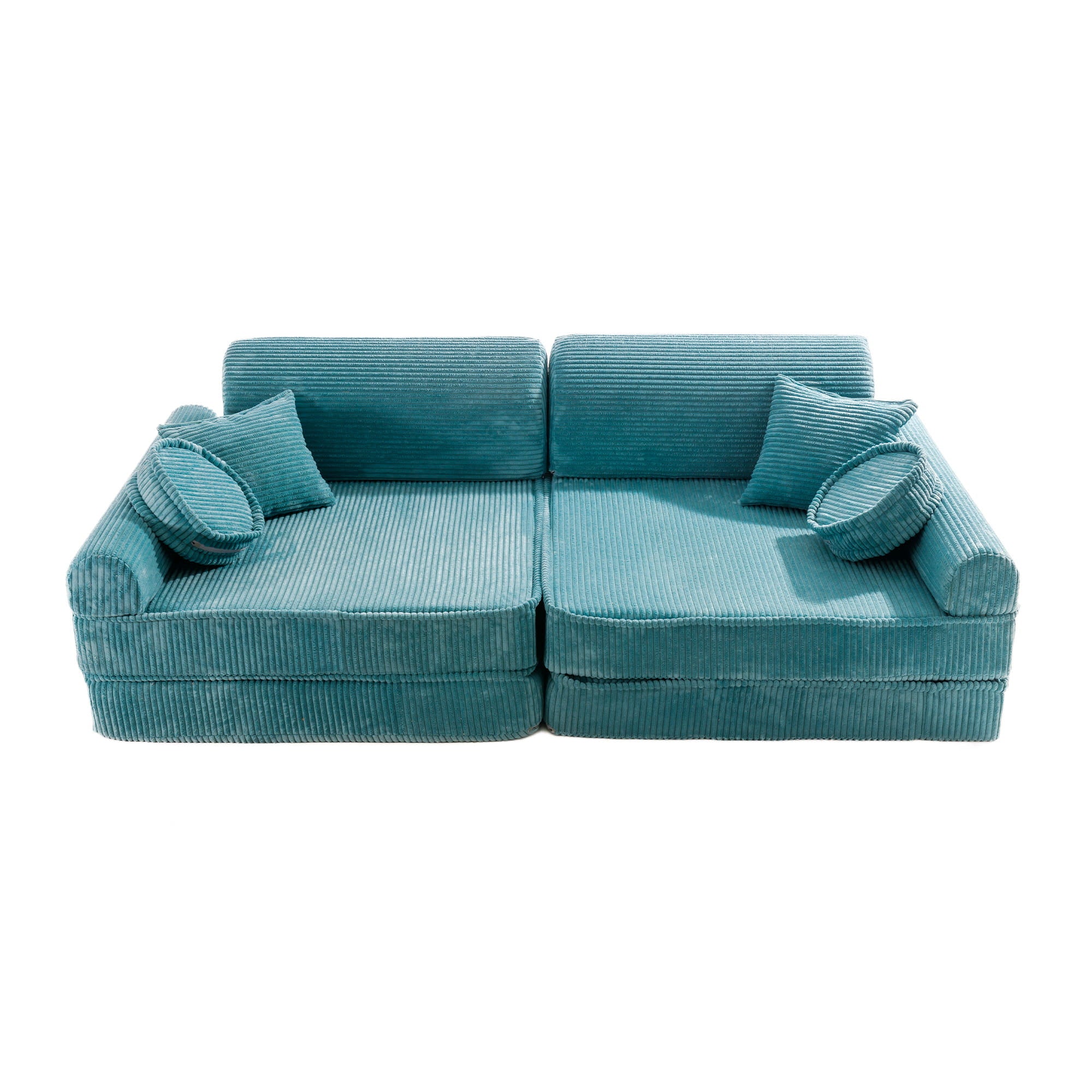Didelė modulinė sofa vaikams „Premium Corduroy“, turkio spalvos