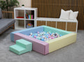 IGLU minkštas kamuoliukų baseinas 130 × 130 cm – šviesūs pasteliniai tonai