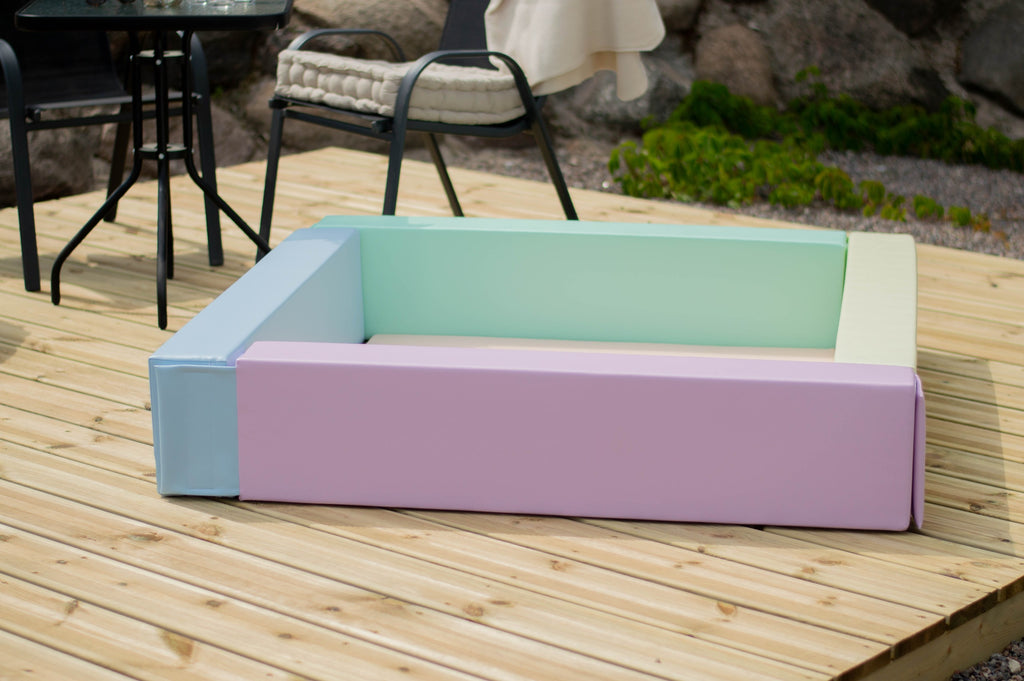 IGLU minkštas kamuoliukų baseinas 130 × 130 cm – šviesūs pasteliniai tonai