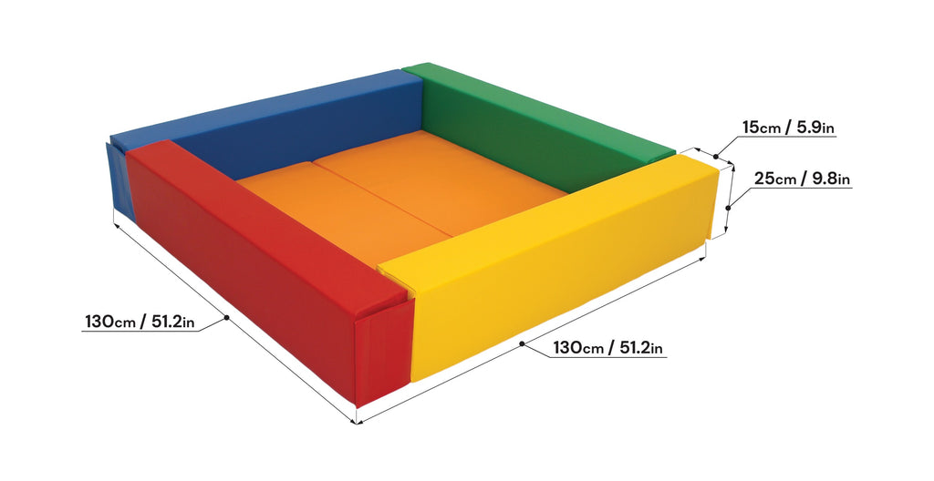 IGLU minkštas kamuoliukų baseinas 130 × 130 cm – spalvotas