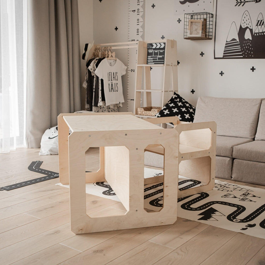 Montessori pirmasis stalo ir kėdės rinkinys su 1 kėde