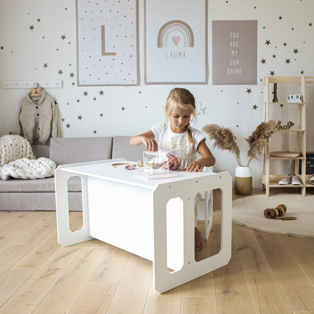 Montessori pirmasis stalo ir kėdės rinkinys su 1 kėde
