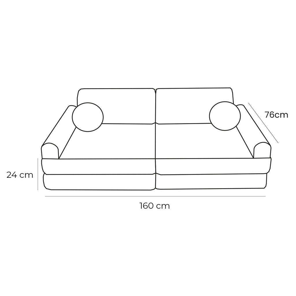 Didelė modulinė sofa vaikams „Premium Boucle“, gaivios mėtų spalvos