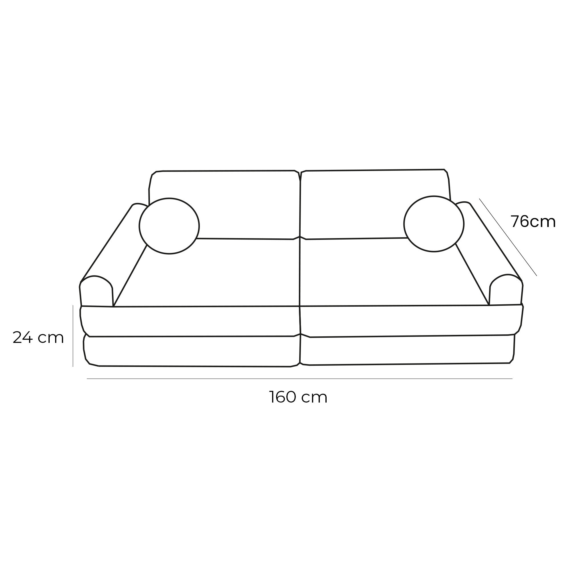 Didelė modulinė sofa vaikams „Premium Boucle“, gaivios mėtų spalvos