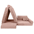 Didelė modulinė sofa vaikams „Slimcord Corduroy“, rožinė