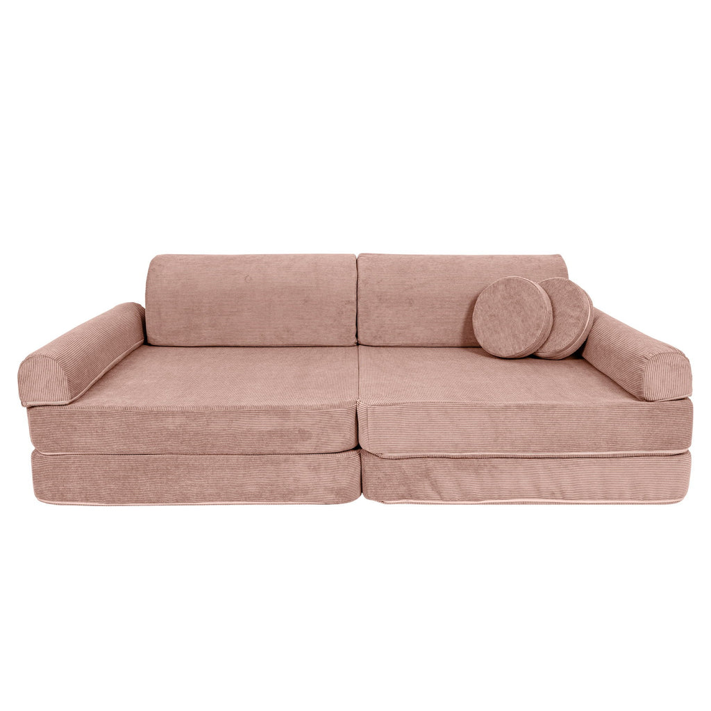 Didelė modulinė sofa vaikams „Slimcord Corduroy“, rožinė