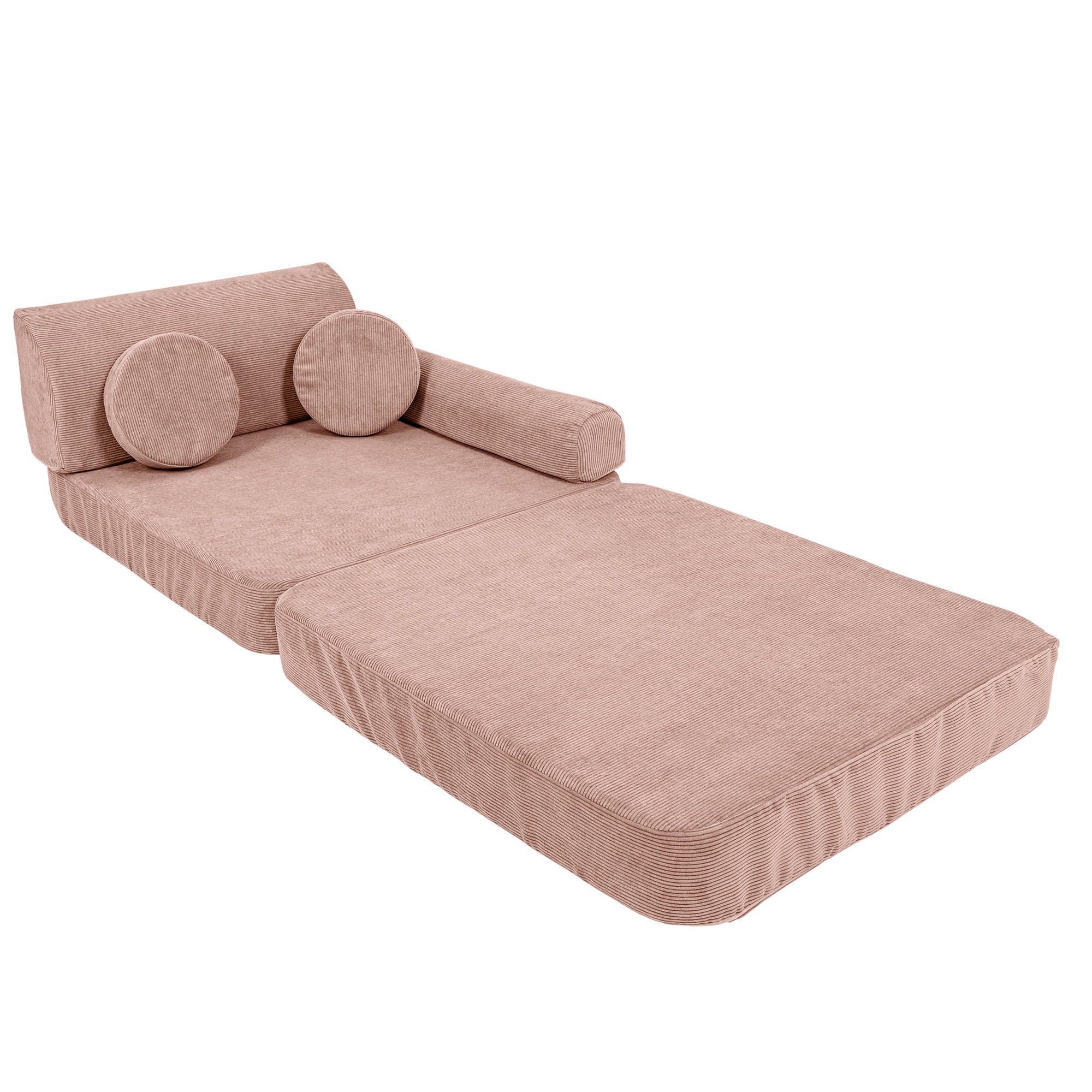 Didelė modulinė sofa vaikams „Slimcord Corduroy“, rožinė