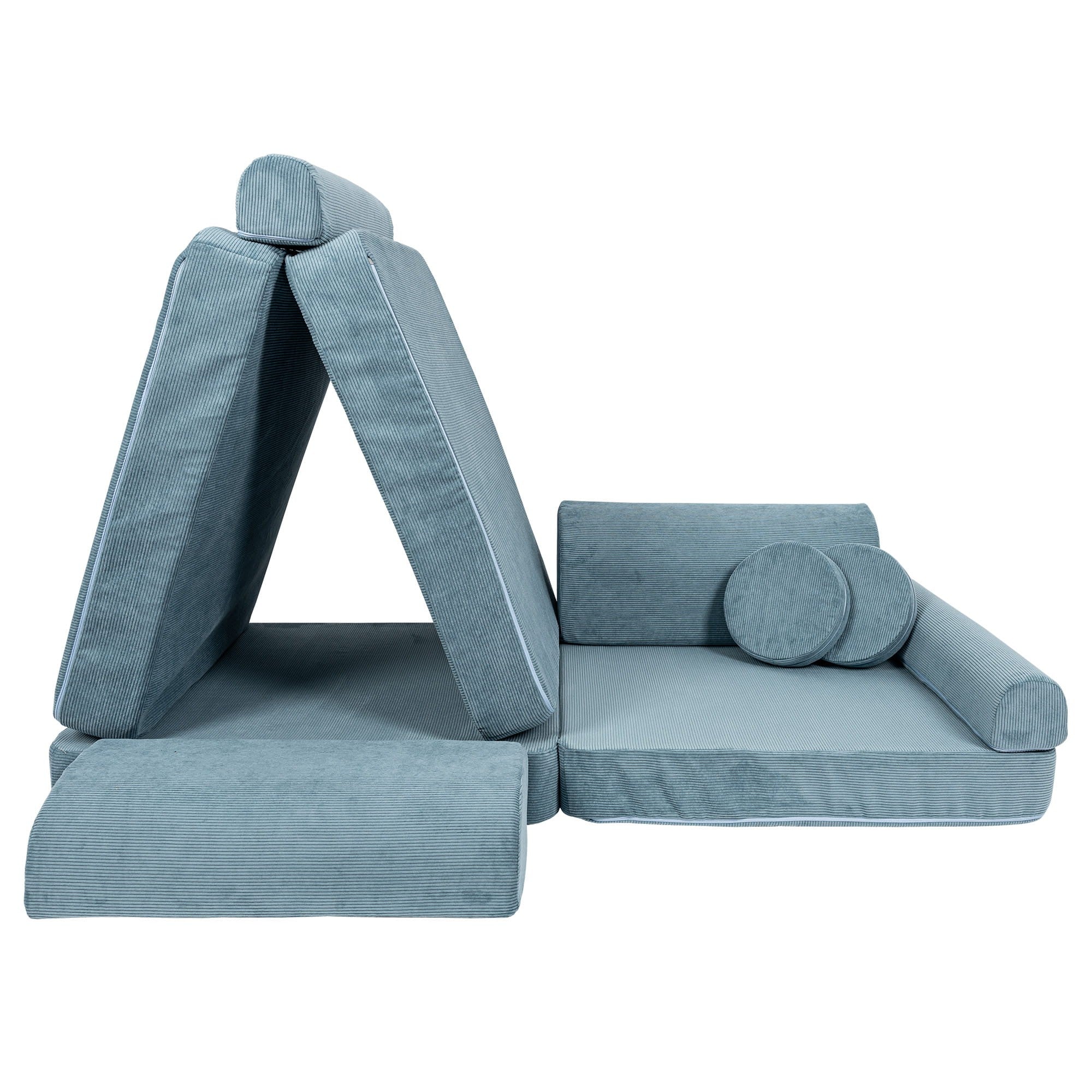 Didelė modulinė sofa vaikams „Slimcord Corduroy“, turkio spalvos