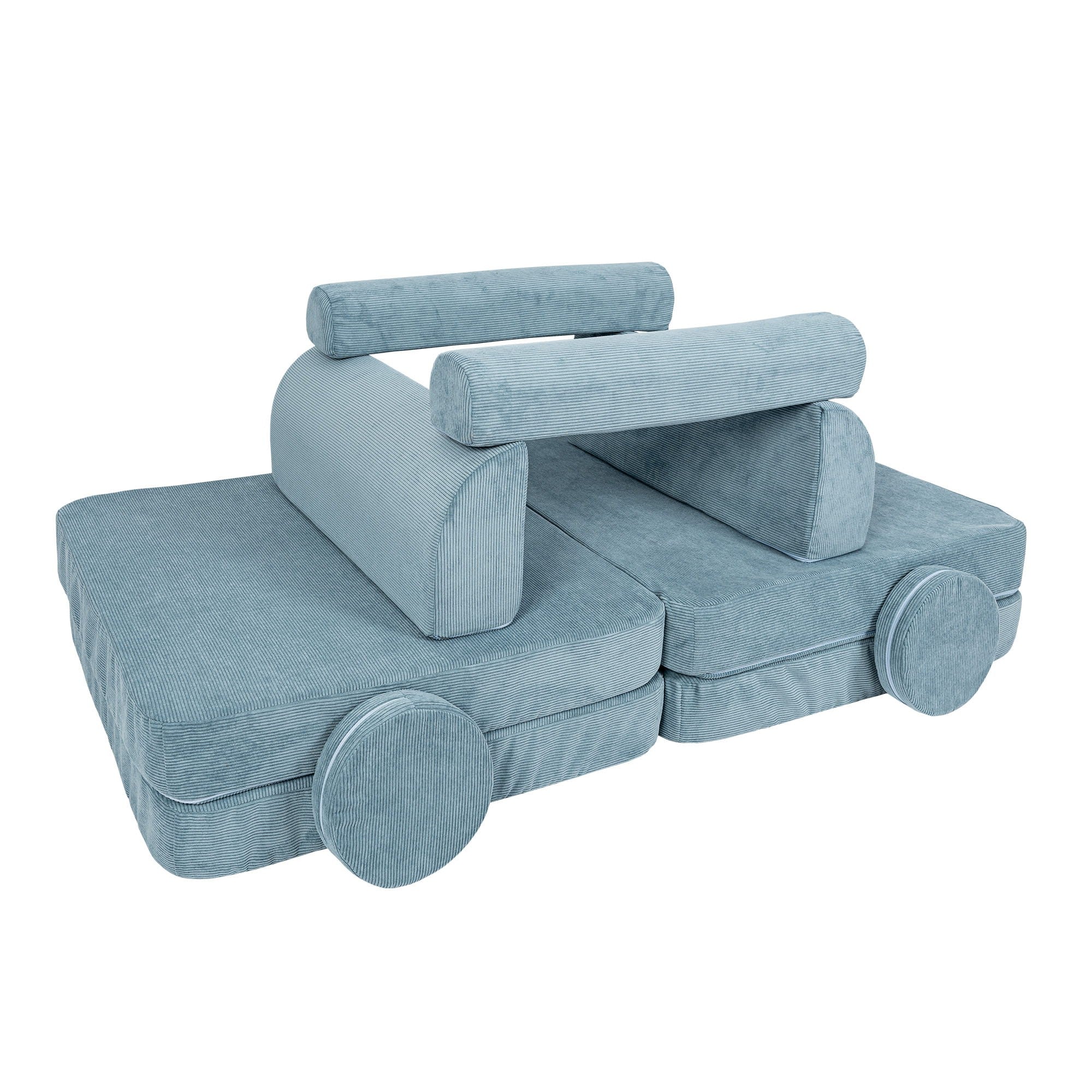 Didelė modulinė sofa vaikams „Slimcord Corduroy“, turkio spalvos