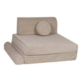 Didelė smulkaus kordurojaus sofa, ekru spalvos