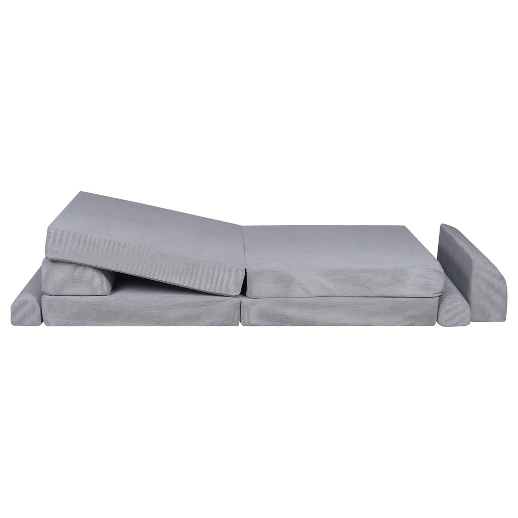Didelė smulkaus kordurojaus sofa, pilka