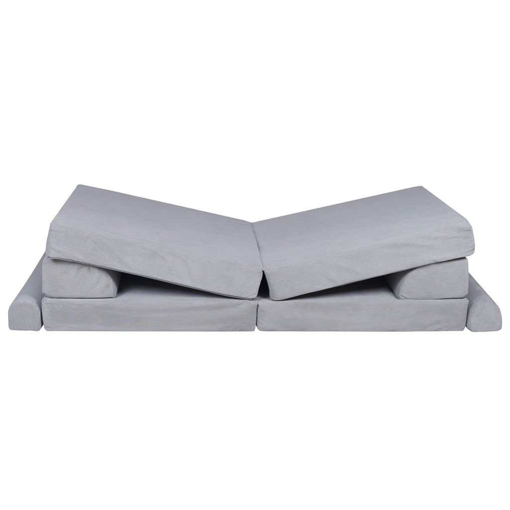 Didelė smulkaus kordurojaus sofa, pilka